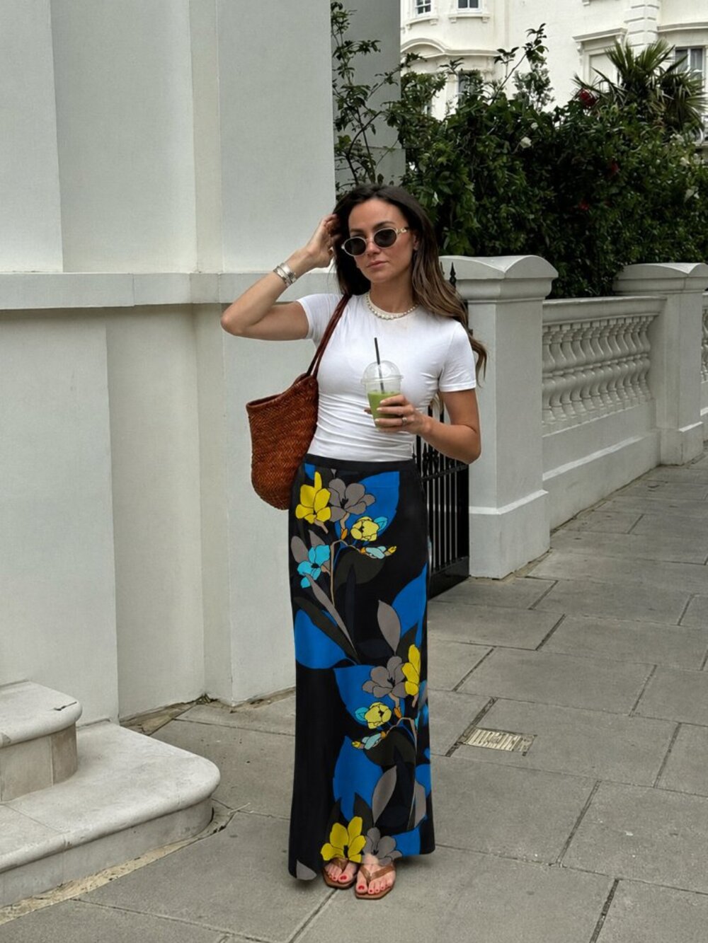 Talking French Silk Maxi Skirt Size Small Black Floral